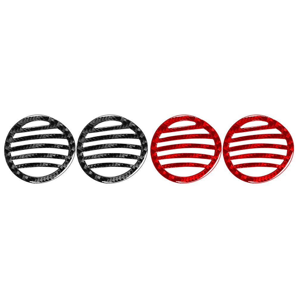 Carbon Fiber Interior Dashboard Defogger Air Vent Panel Cover Trim for Fiat 500