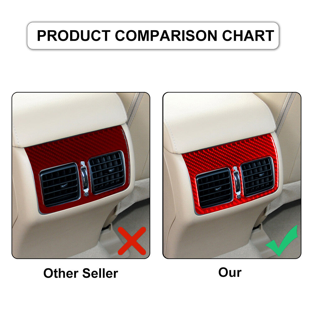 Red Rear Air Outlet Frame Trim Carbon Fiber Interior for Toyota for Camry 2012-2014