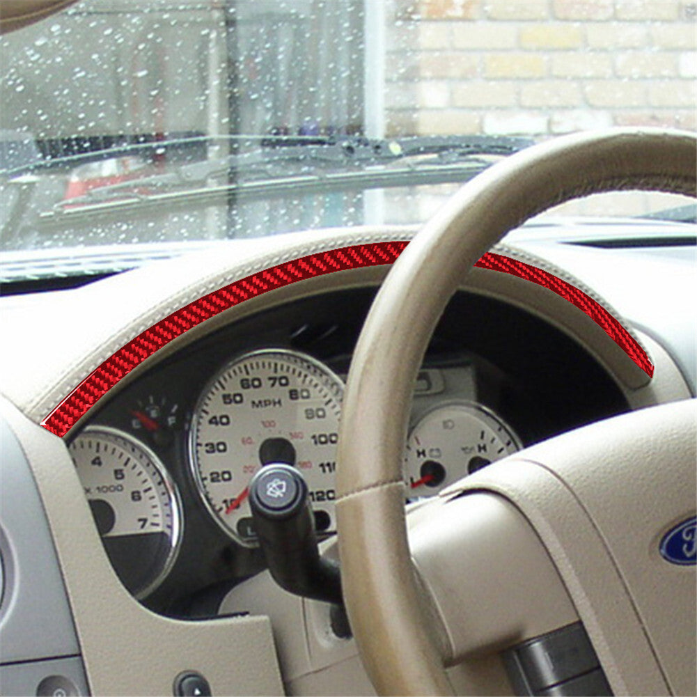 Red Carbon Fiber Interior Top Of Speedometer Cover Trim for Ford F150 FX4 04-08