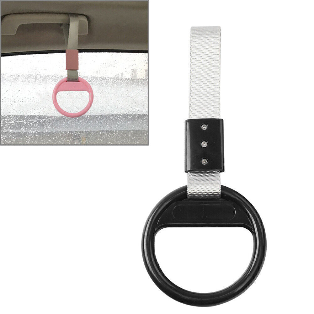 Ring Train Bus Handle Hand Strap Drift Charm Tools Silver belt + Black