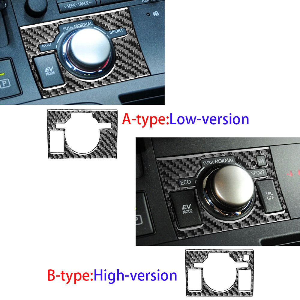 for Lexus CT200h 2011-17 RHD Center Consol Drive Mode Button Cover Carbon Fiber