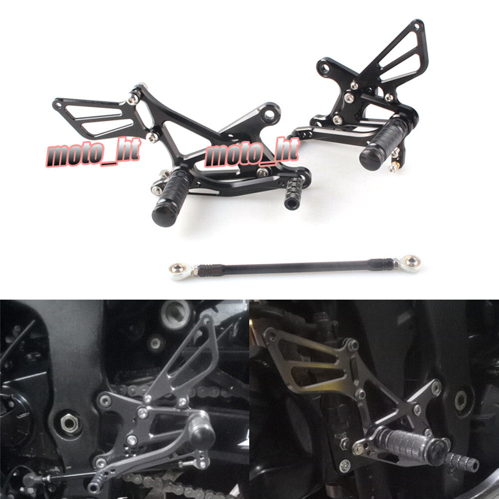 Footrest Rearset Footpegs Fit for Kawasaki ZX6R 2005 2006 2007 2008 Black