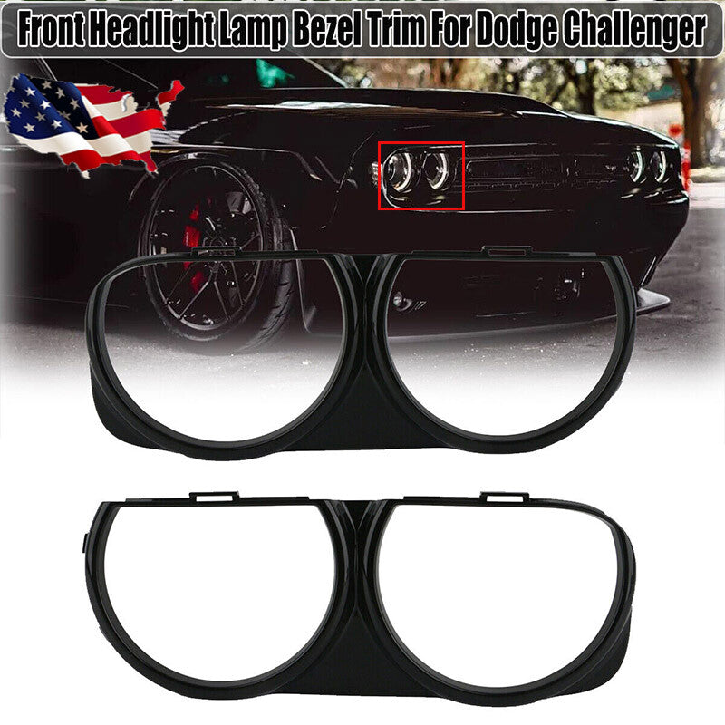 2-Piece Headlight Bezel Cover for Dodge for Challenger 2015-2019 L+R