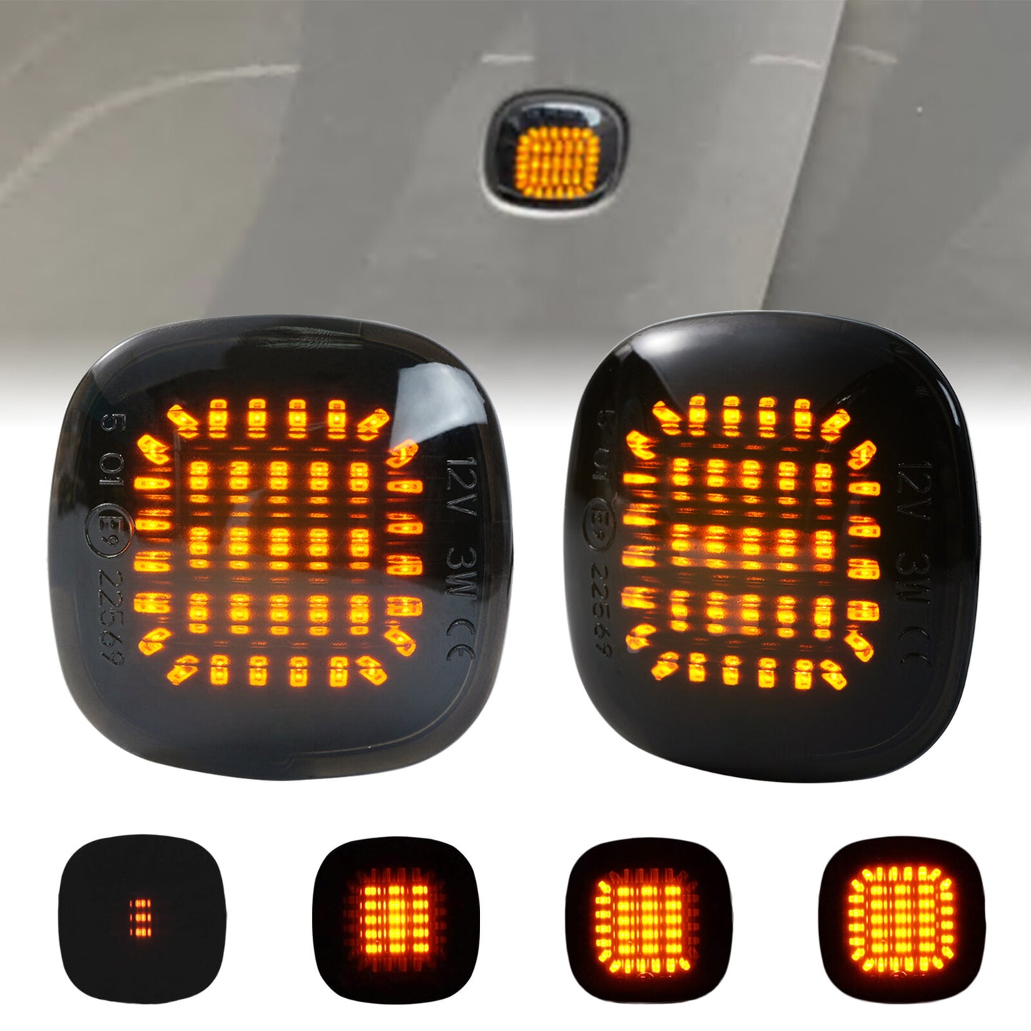 E9 Amber Side Marker Lamp LED Turn Signal for Audi A3 8L 1999 2000 Parts Tuning