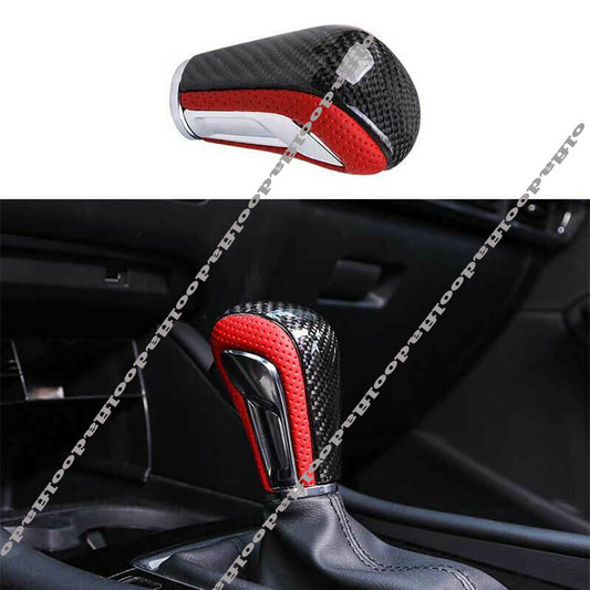 for Mazda CX30 2020-2022 Red Carbon Fiber Car Gear Shift Knob Shifter Lever trim