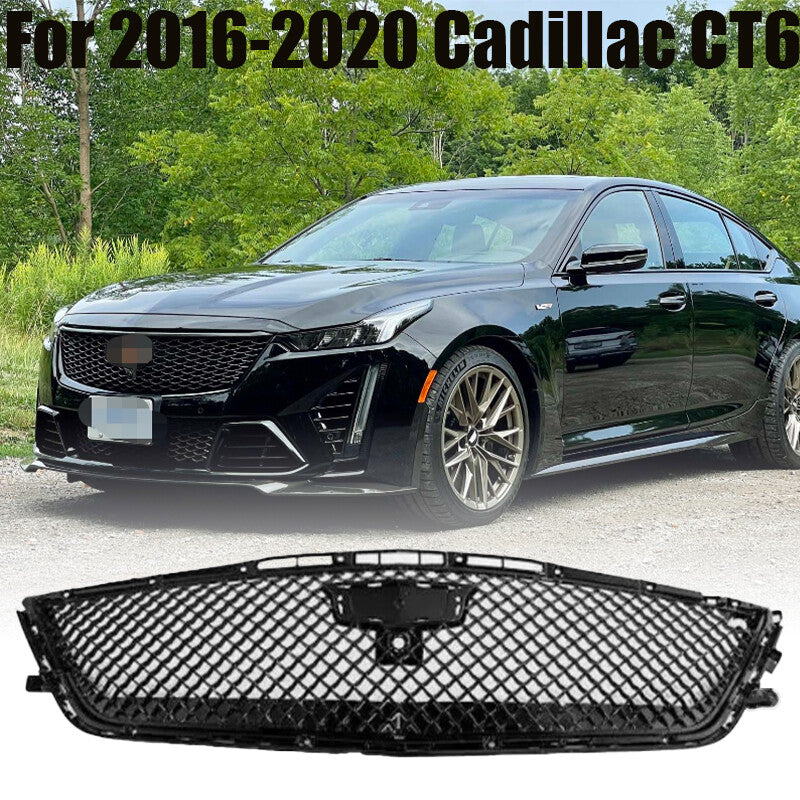 Blackwing Style GLOSS BLACK Front Bumper Grille Cover For 16-20 for Cadillac CT6