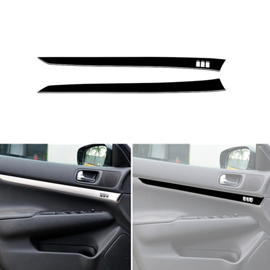 2Pcs Piano Black Interior Front Door Panel Cover Trim for Infiniti G37 2010-2013