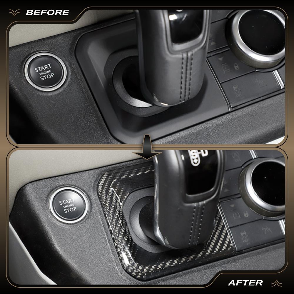 for Land Rover for Defender 20-23 Center Console Gear Shifter Cover Trim Real Carbon