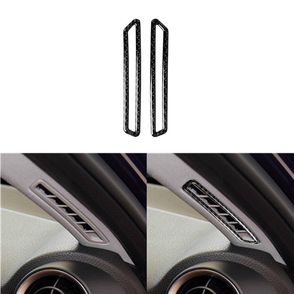 2Pcs Carbon Fiber A-pillar Air Outlet Cover Trim for Alfa Romeo Giulia 2017-2019