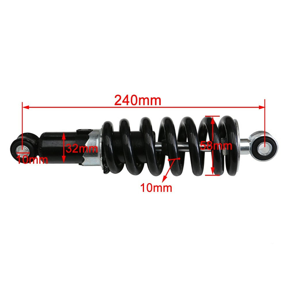 240mm 9.5-inch rear shock suspension for motorcycles, Dirt Pit bike trails, and all-terrain vehicles.