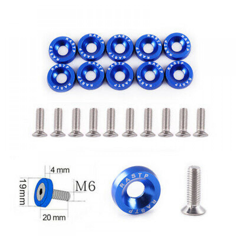 Fender Washers Bumper Flat Head Washers M6 Bolt Aluminum for 20Pcs