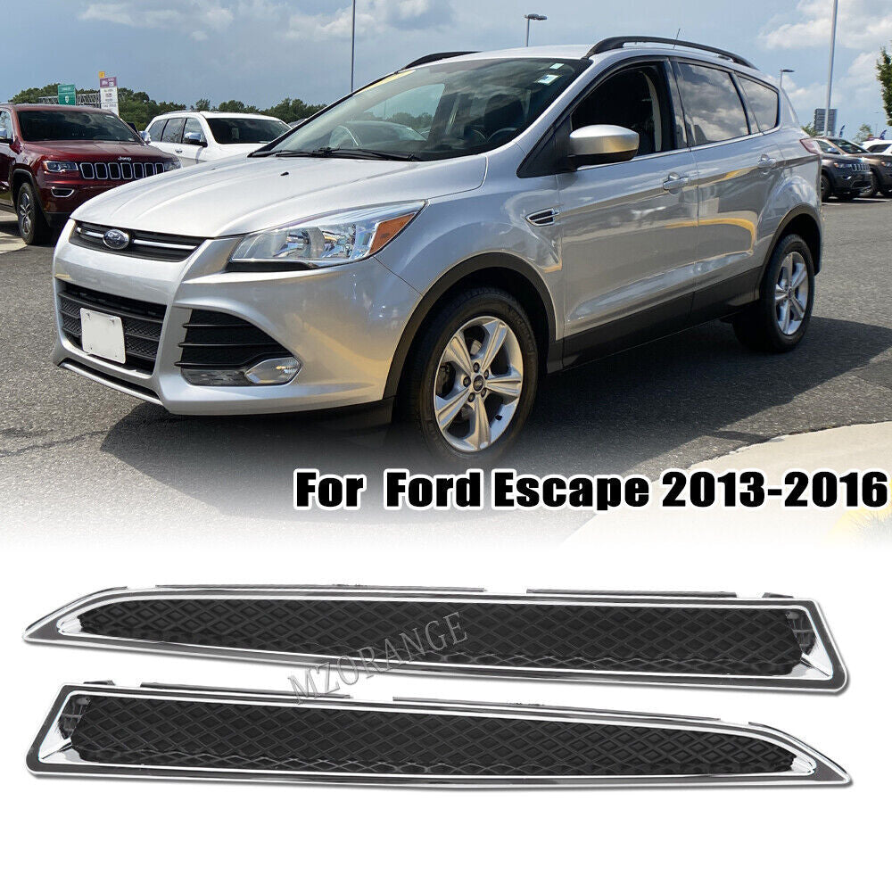 2¡ÁF¨¹r for Ford Escape 2013-2016 Scheinwerfer Untere Zierleiste Schwarz Links+Rechts