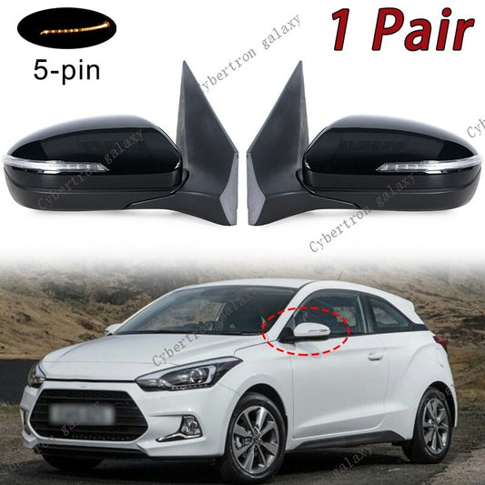 2X for Hyundai I20 2016-17 Electric Folding Turn Signal Rearview Mirror Assembly