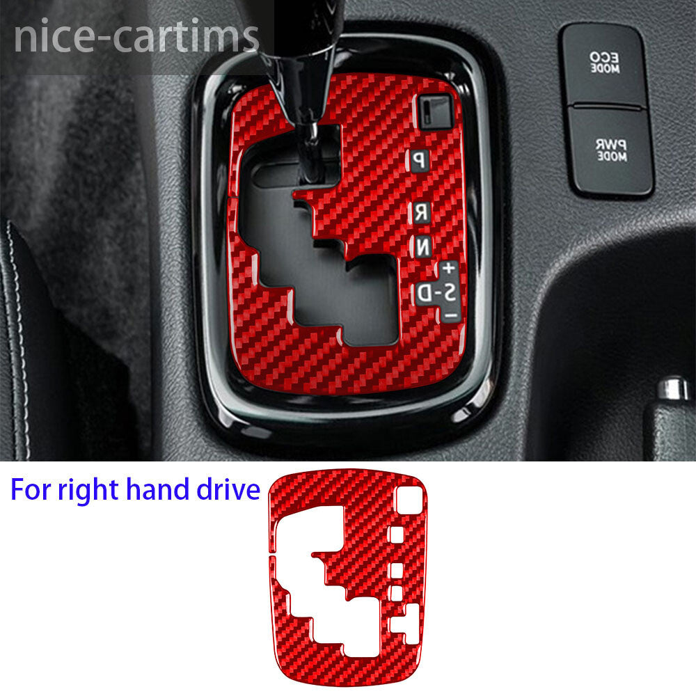 For T@yota Hilux Revo 2015-21 RHD Gear Shift Box Indicator Trim Red Carbon Fiber