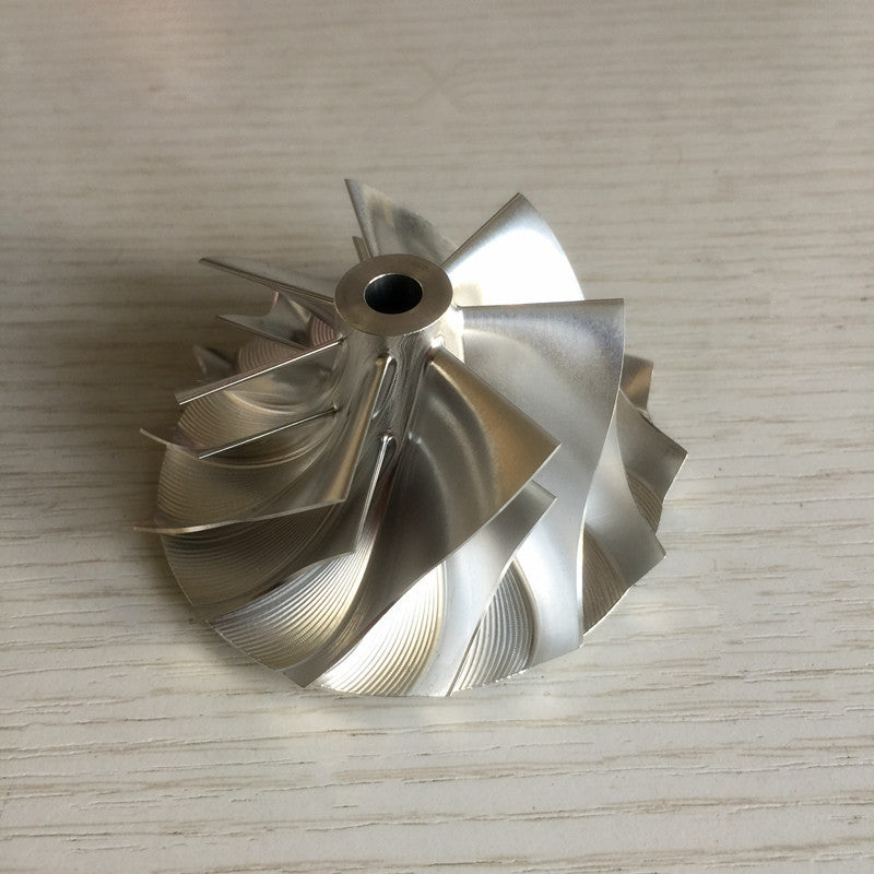 TD05H 20G Reverse 52.56/68.01 mm 7+7 Blade Milling/Blank Compressor Wheel