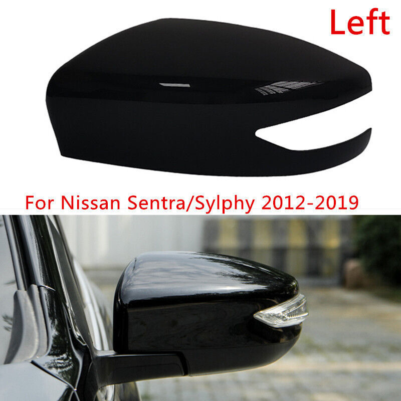 Black Left Side Rearview Mirror Shell Cover Cap for Nissan Sentra/Sylphy 2012-19
