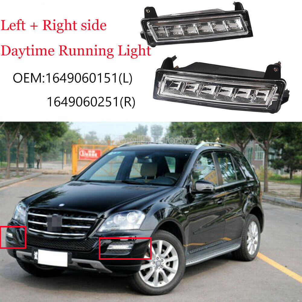 1 Dual Daytime Running Lights DRL for 2010-2012 for Mercedes-Benz ML GLK
