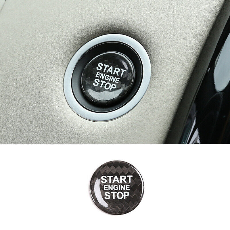 Real Carbon Fiber One-Button Start Switch Cover Trim for Range Rover Sport 14-22