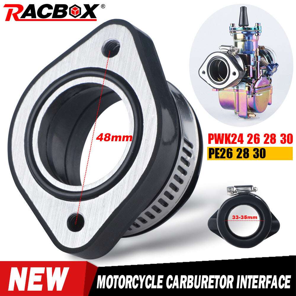 48mm Flange Intake Adapter Carb Manifold Boot Fit PWK 24 26 28 30mm Carburetor