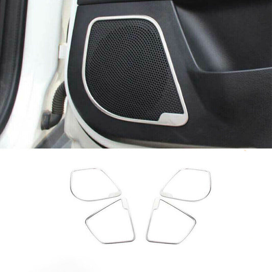 for Ford Focus 2012-18 Silver Steel Inner Door Speaker Horn Frame Cover Trim 4X