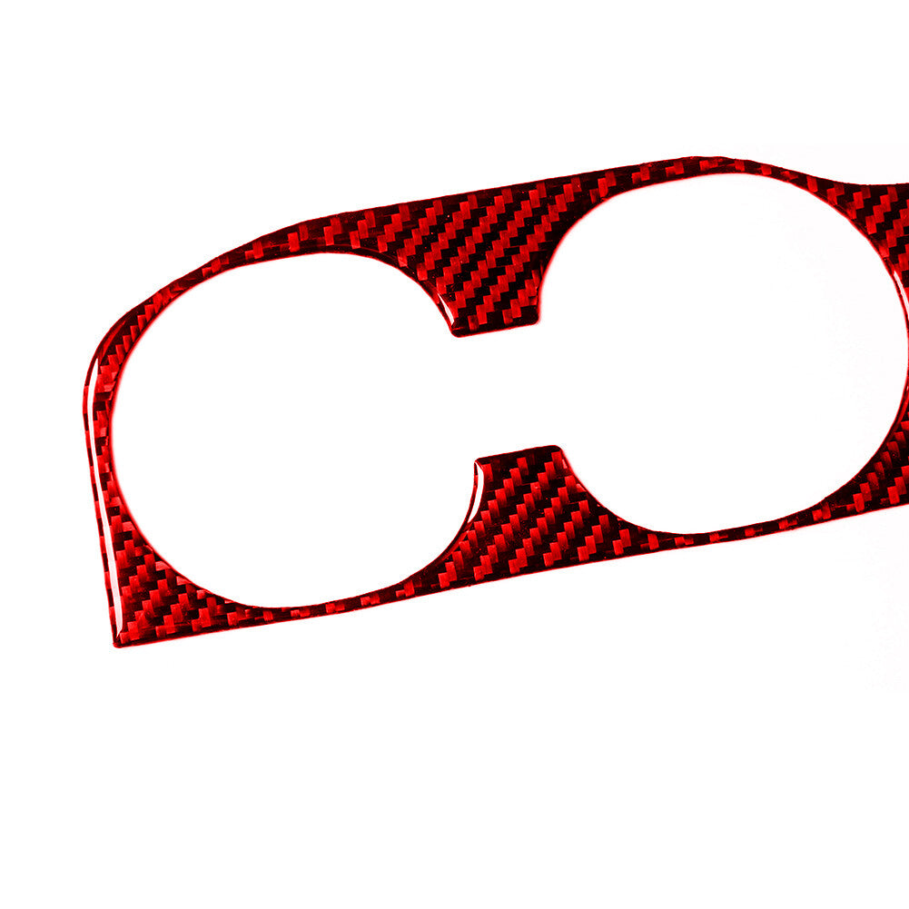 Red Carbon Fiber Watercup Panel Holder Trim Cover for Subaru Forester 2005-2008