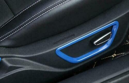 for Ford for Mustang 2015-2021 Blue ABS for Seat Button Handle Frame Panel Cover Trim 2