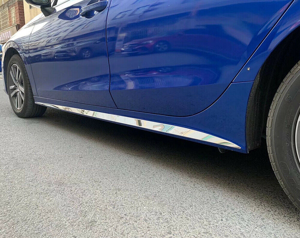 for Honda for Civic 2022-2023 Chrome Steel Door Body Side Skirt Molding Strips Trim