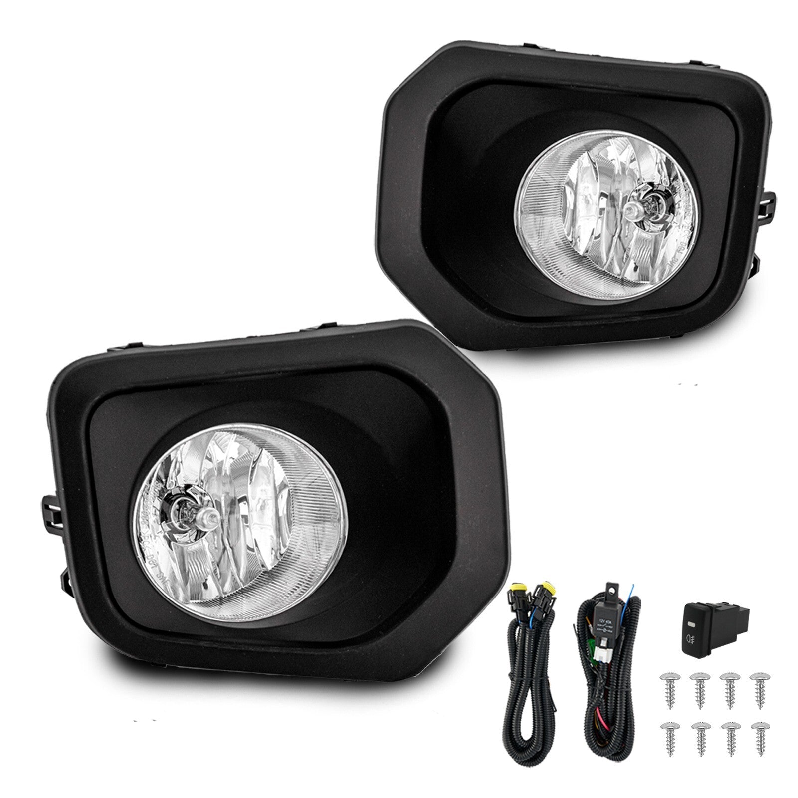 Fog light and anti-collision lights suitable for 2016-2023 for Toyota Tacoma SR5 with a pair of transparent lenses.