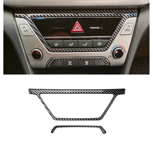 Central Console AC Switch PanelFor for Hyundai for Elantra 2016-2020 Carbon Fiber