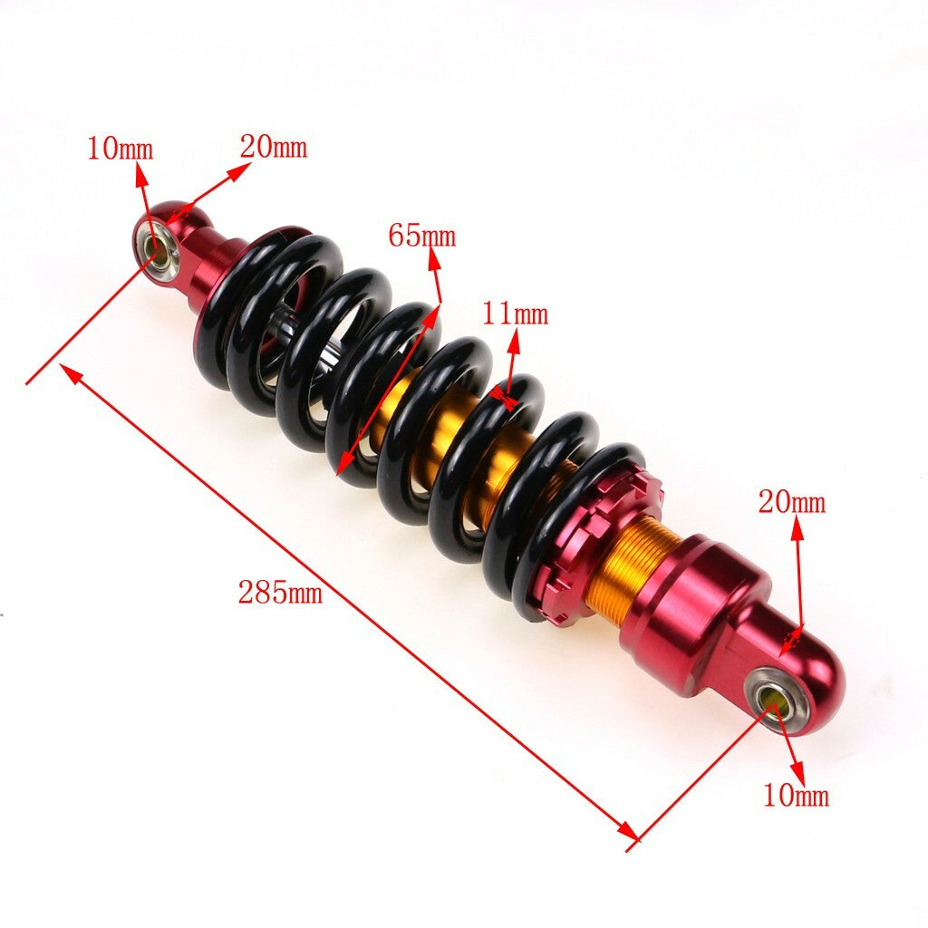 285mm rear suspension shock absorbers suitable for go-karts, Dirt Monkey bicycles, four-wheel drive vehicles, and off-road vehicles.