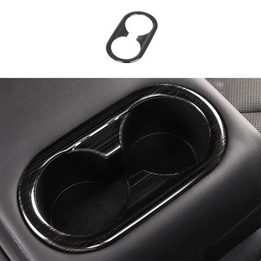 for Kia K5 2021-23 Black Titanium Rear Water Cup Holder Panel Frame Cover Trim