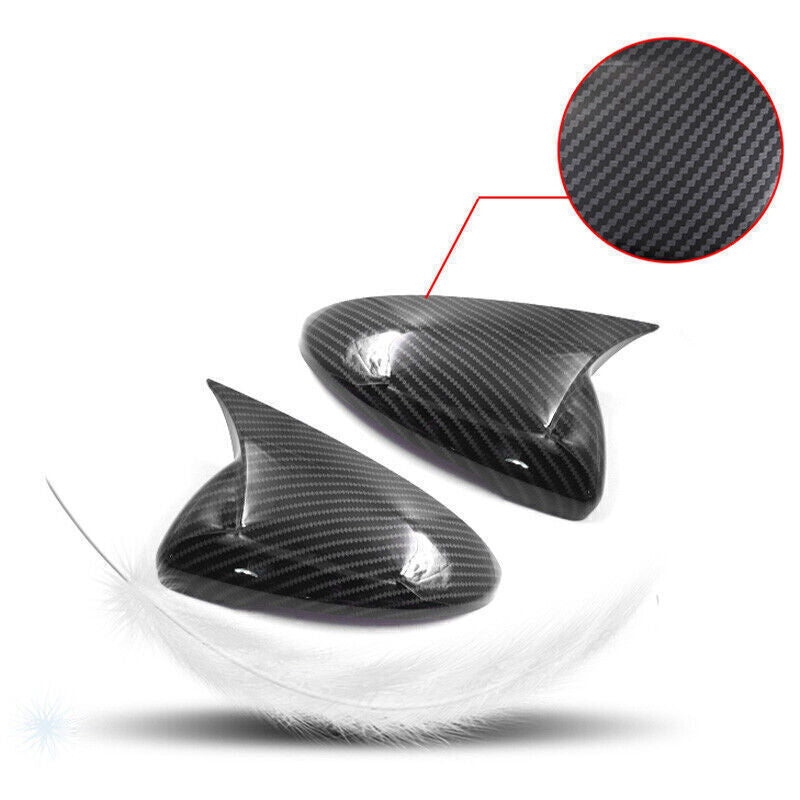 for Kia Forte 19-23 Carbon Fiber ABS Ox Horn Rear View Mirror Cover Cap Trim 2P
