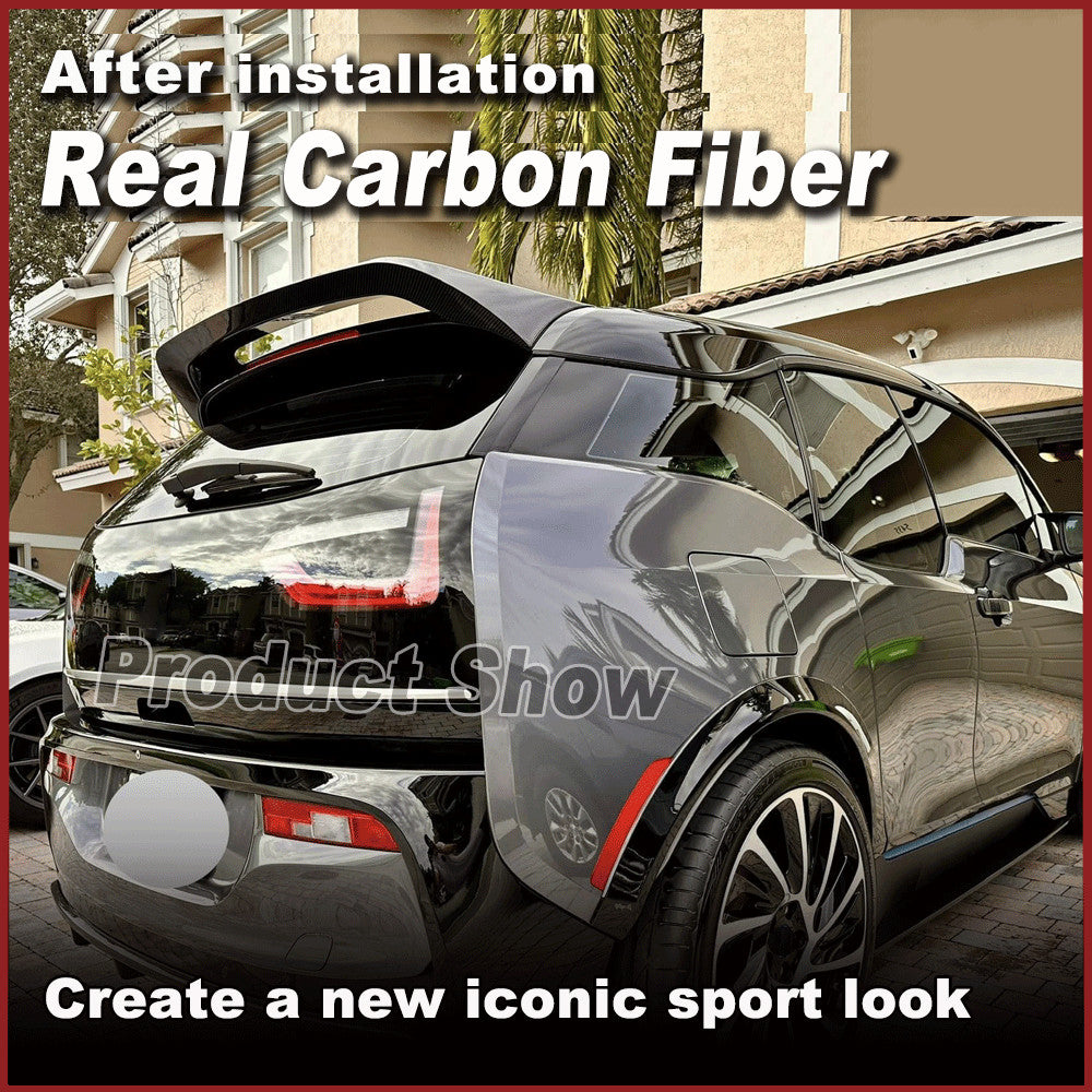 for BMW I3 Hatchback 2014-2020 REAL Carbon Rear Roof Spoiler Top Window Wing Lip