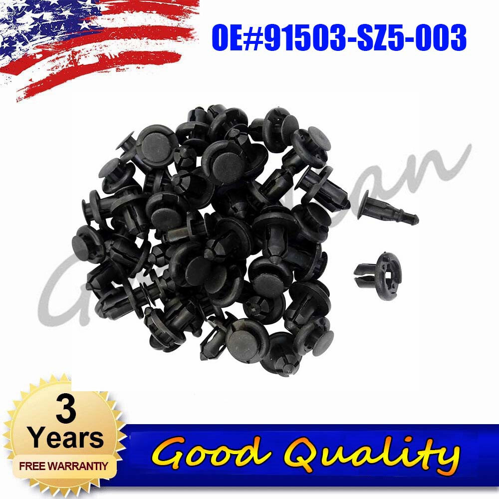 100x Clip-on Bumper Protector Mudguard Fixer 91503-SZ5-003 for Acura