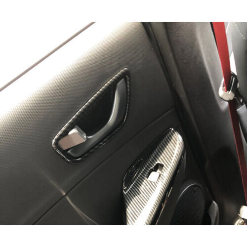 for Hyundai Kona 2018-2022ABS Carbon Fiber Interior Door Handle Bowl Cover Trims