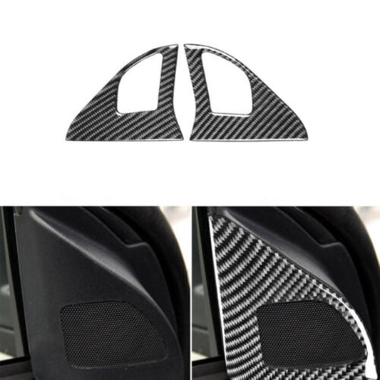 2Pcs Carbon Fiber Loudspeaker Cover Trim for Mitsubishi Lancer 2008-2015 Type A