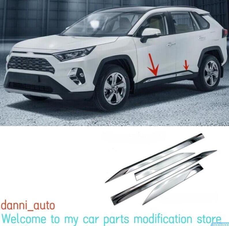 for Toyota RAV4 2022-2023 ABS Chrome Car Door panel trim strip body bright Cover