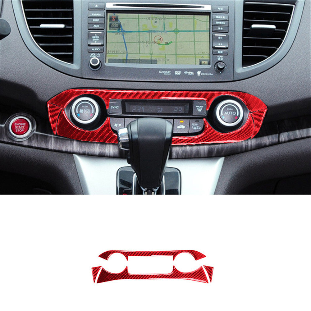 Red Carbon Fiber Digital Climate Control Trim for Honda CRV CR-V 2012-2016 TypeB