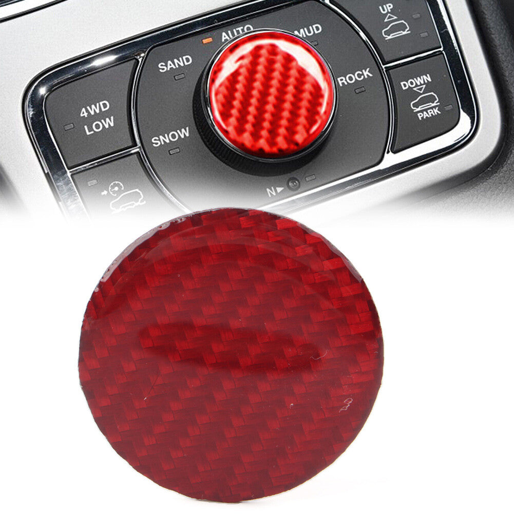 Car Central Console Knob Button Cover Trim for Jeep Grand Cherokee 2011-2022 Red