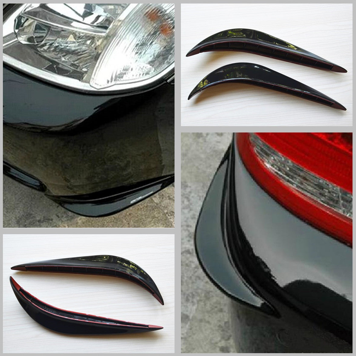 2x Car Streamline Protection Bumper Anti-rub Crash Sticker Cover Bar Black