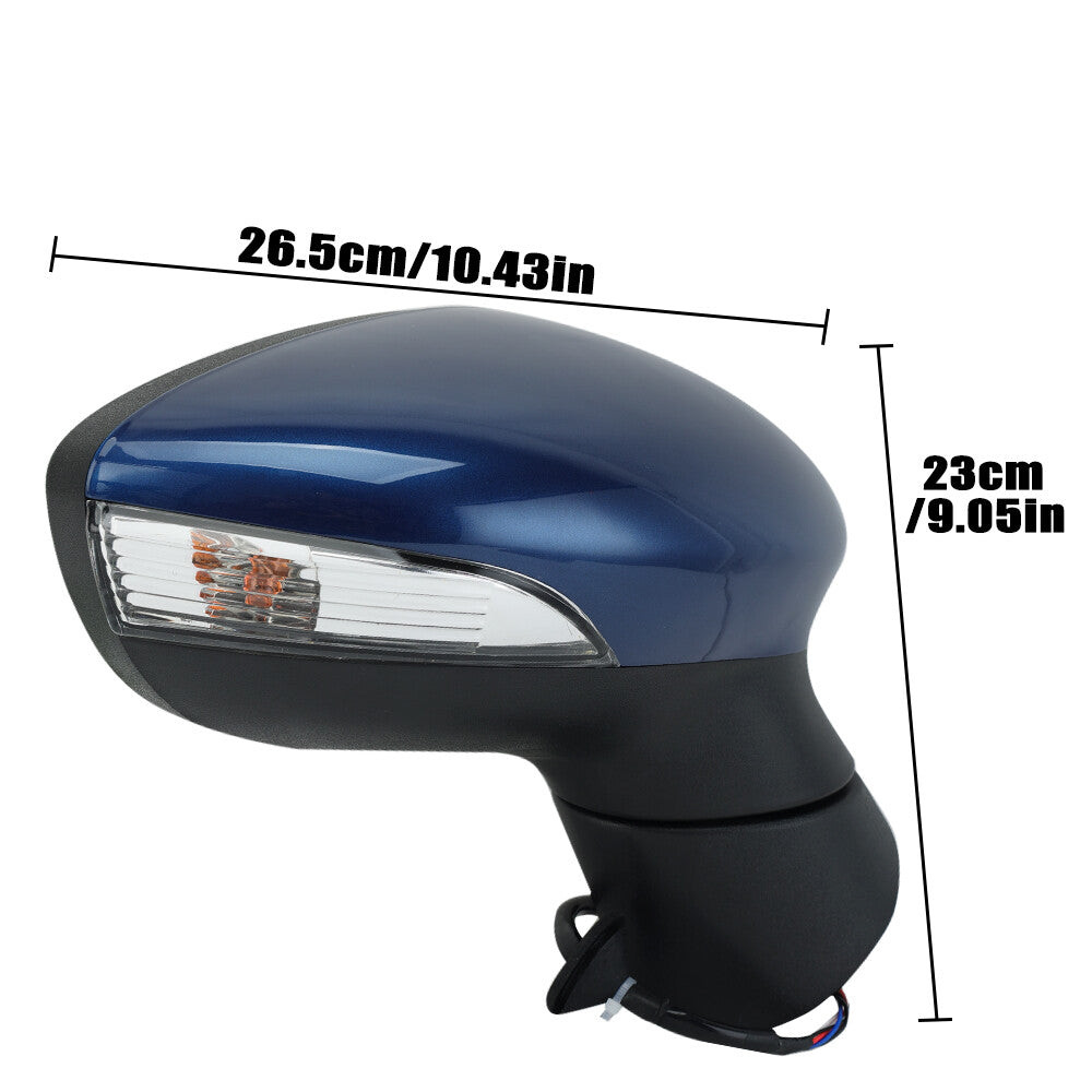 F¨¹r for Ford Fiesta MK7 08-12 Rechts Au?enspiegel Beheizbar Spiegelglas Marineblau