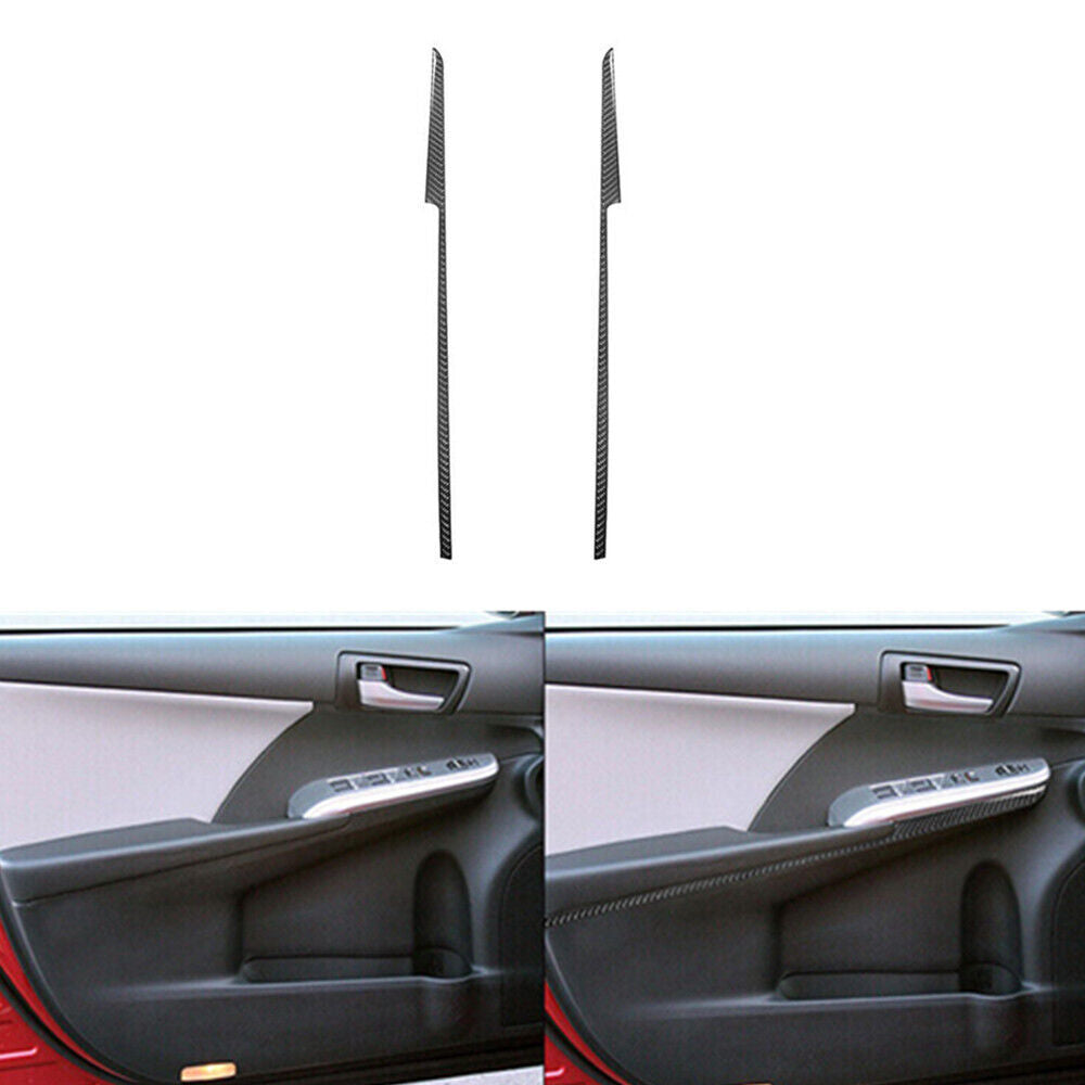 Carbon Fiber Interior Front Door Panel Cover Trim Strip for Toyota for Camry 12-14