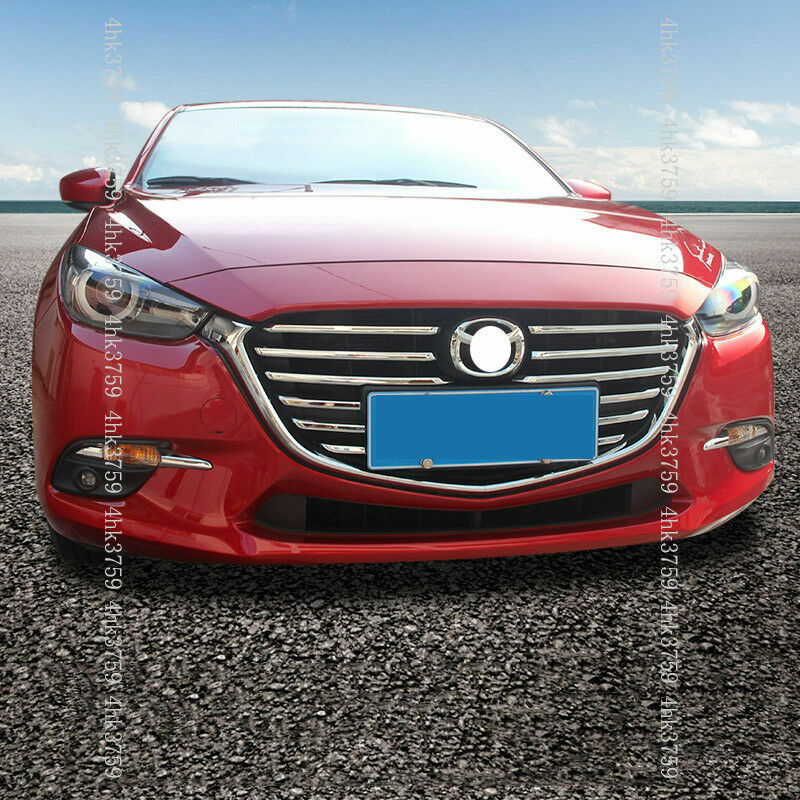 12P for Mazda 3 Axela 2017-2018 ABS Chrome Front Grilles Grill Cover Trim Strip