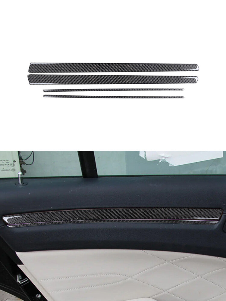 4Pcs Rear Door Trim Strip Cover Carbon Fiber Interior for Chrysler 300 2015-2017