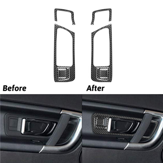 8x Carbon Fiber Door Pull Cover Trim for Land Rover Discovery Sport 2015-2019