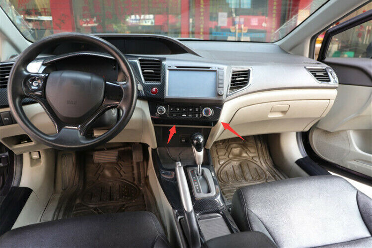 Console AC Switch Control Panel Trim for Honda for Civic 9th 2012-2015 Carbon Fiber