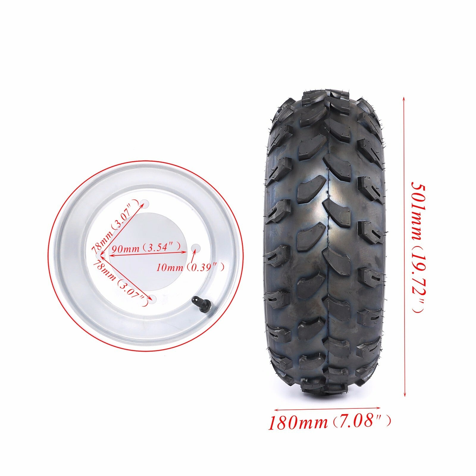 Set of 2 ATV Wheels 8 inch Tyres 19x7-8 19x7.00-8 Tyre Rim 4 Stud Quad Go Kart