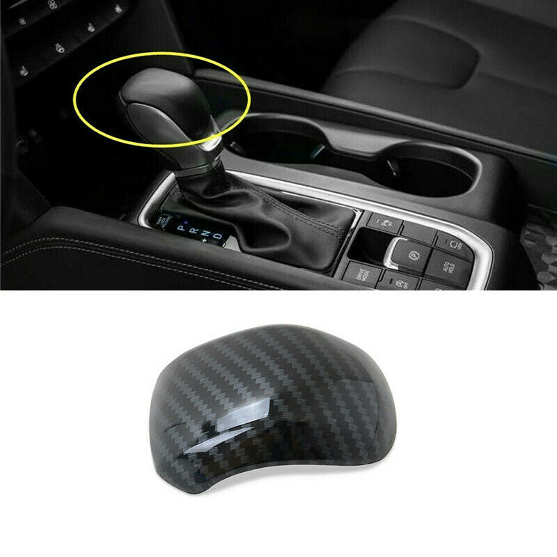 for Hyundai Santa Fe 2019-2022 Carbon Fiber Central Console Gear Shift Knob Trim