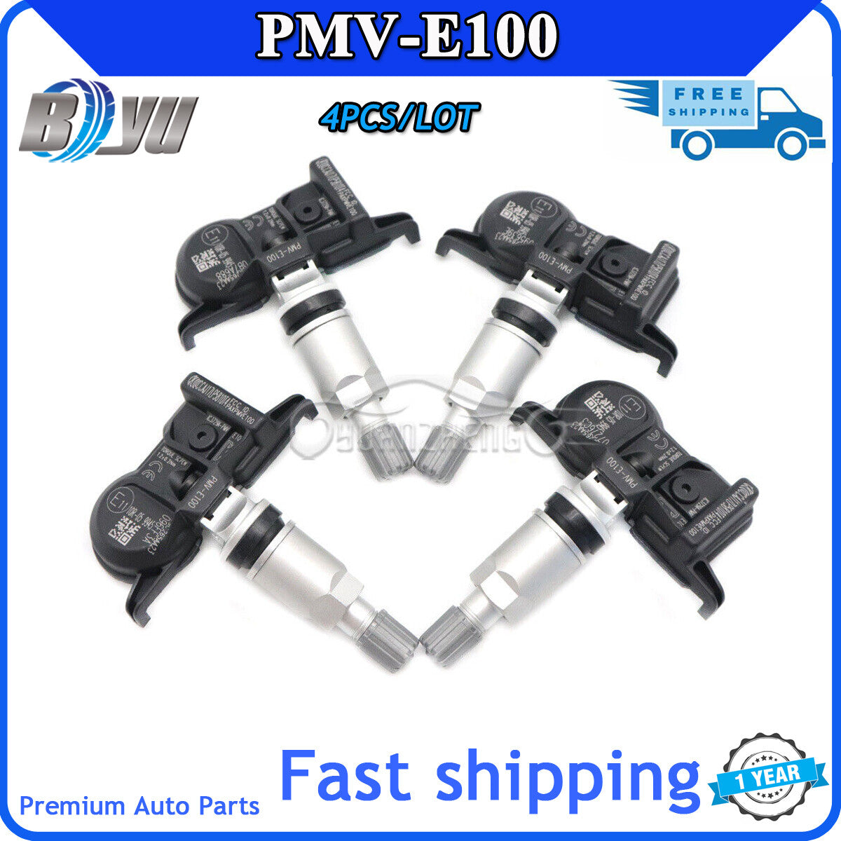 4-pack TPMS tire pressure sensors (42607-02090) suitable for Toyota for Avalon for Camry PMV-E100