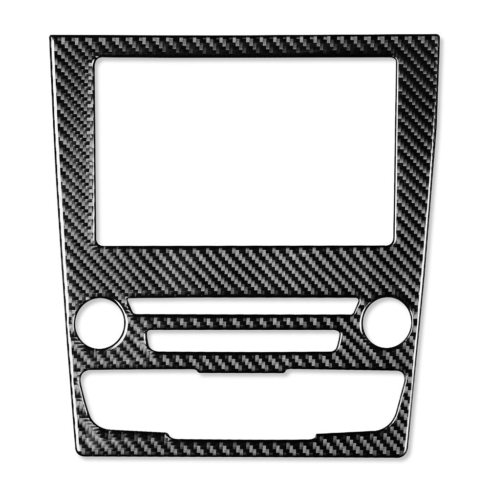 GPS Navigation Panel Cover Trim Fit for Ford Mondeo 2013-2019 Carbon Fiber Black